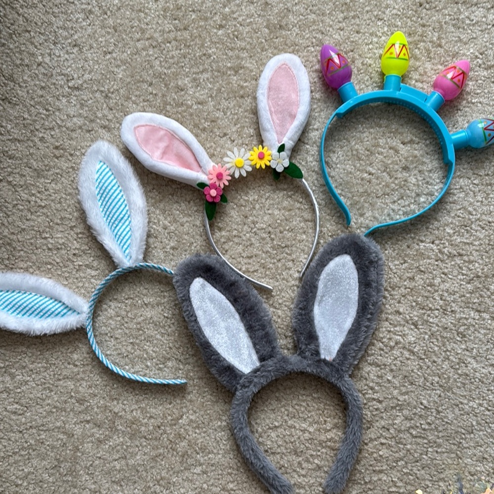 Colorful Bunny Ear Headbands Set